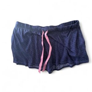 Womens Secret Treasures Navy Blue Shorts with Pink Drawstring Size L 12-14